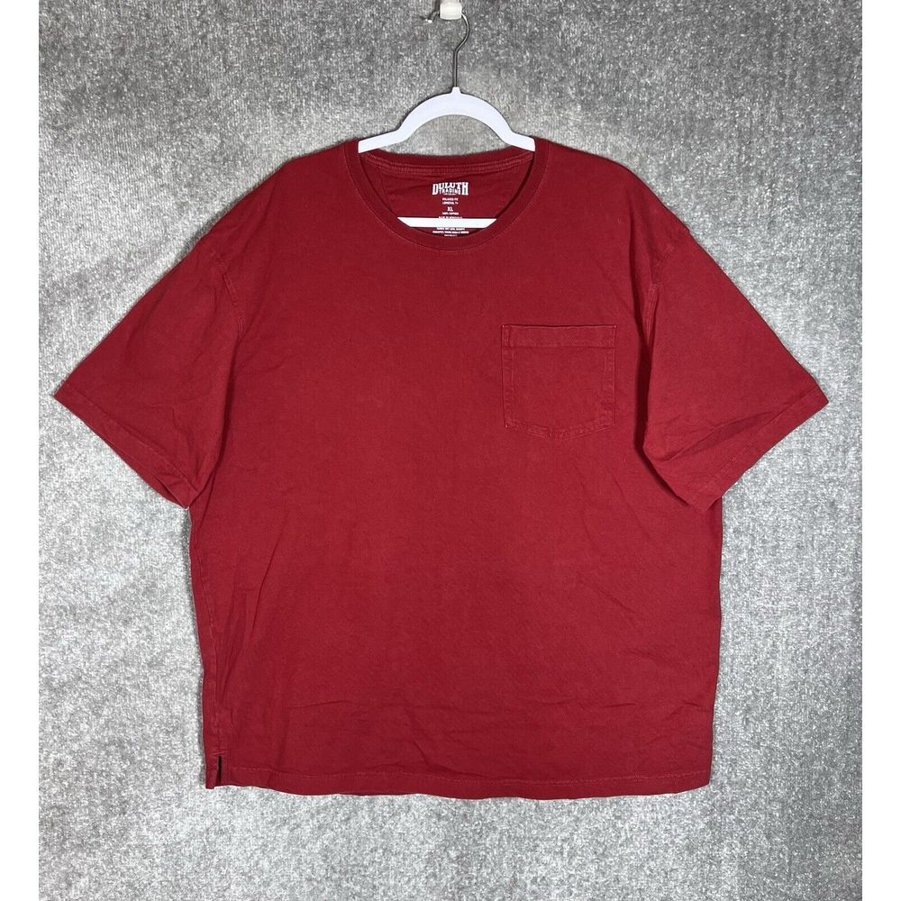 Duluth Trading Relaxed Fit Longtail T Shirt Mens Size XL Red Cotton Pocket Tee - Picture 1 of 7